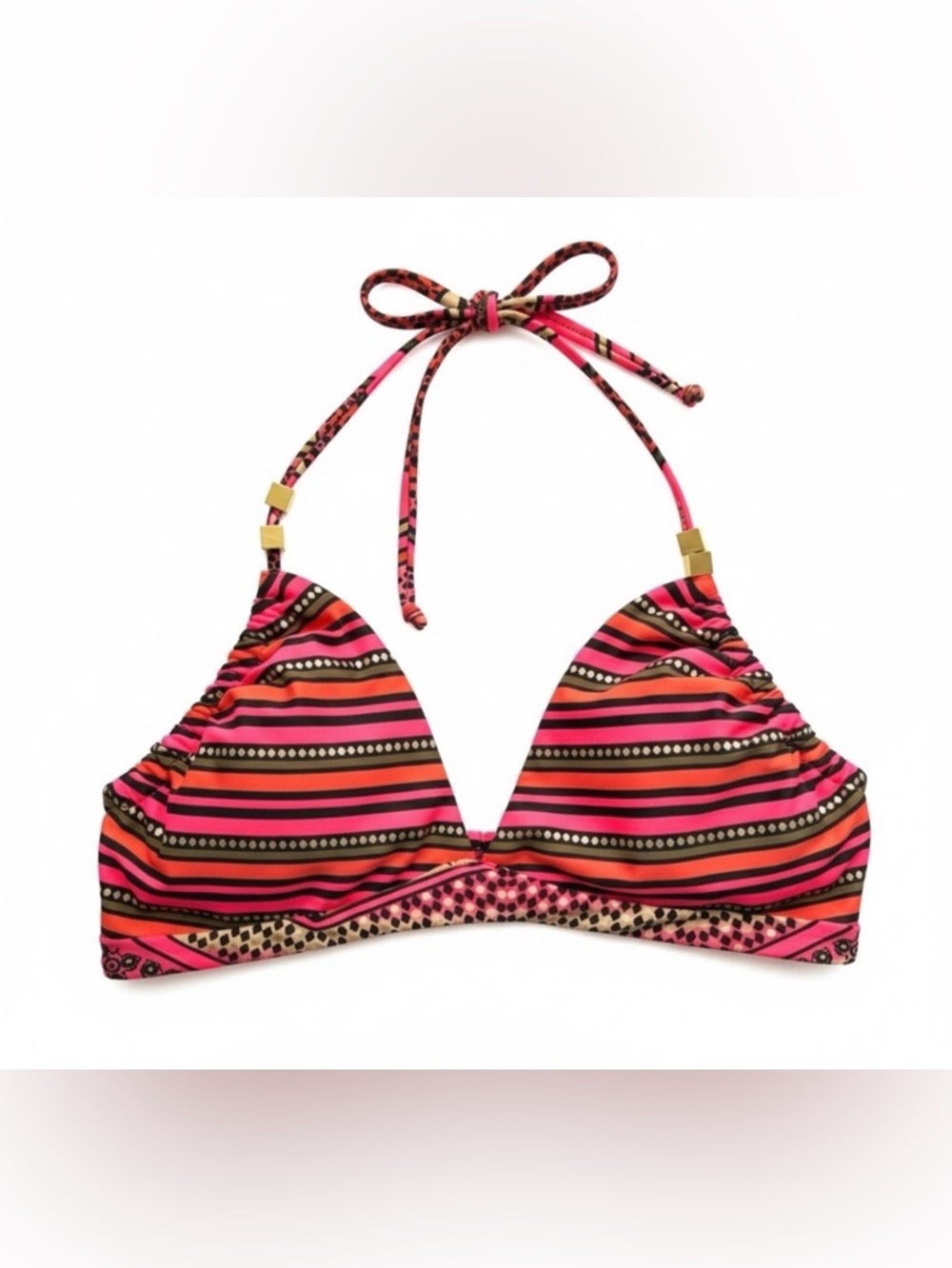 La Vie En Rose Aqua | Adjustable Bikini Top With Gold Details